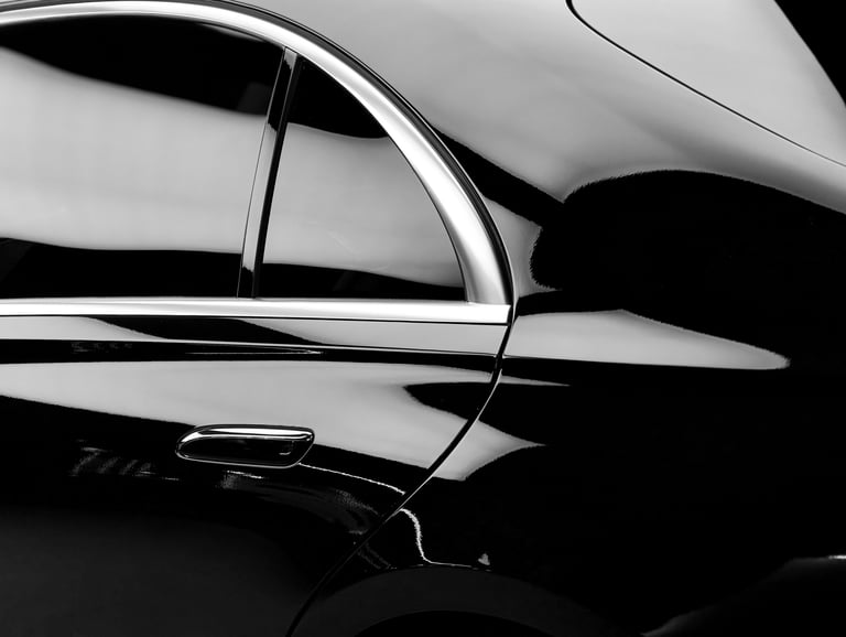 Polished luxury vehicle surface